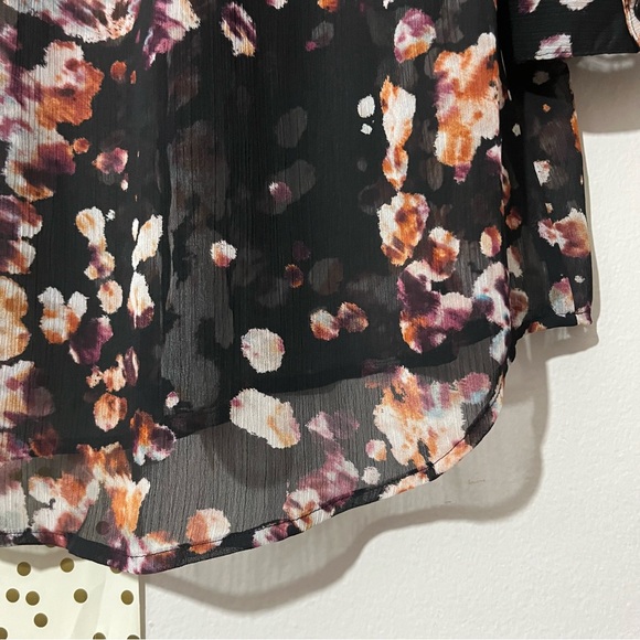 Spense Speckled Sheer Button Down Blouse 3/4 Sleeve size Medium - Picture 7 of 10